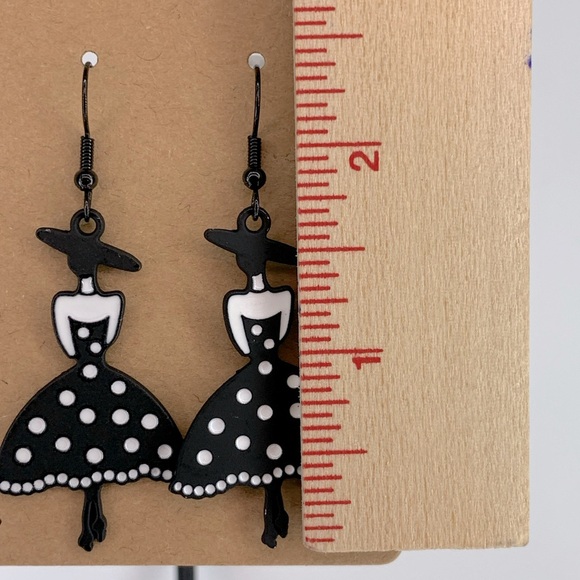 Fashion Black Dress Earrings Zinc Alloy - Picture 2 of 3